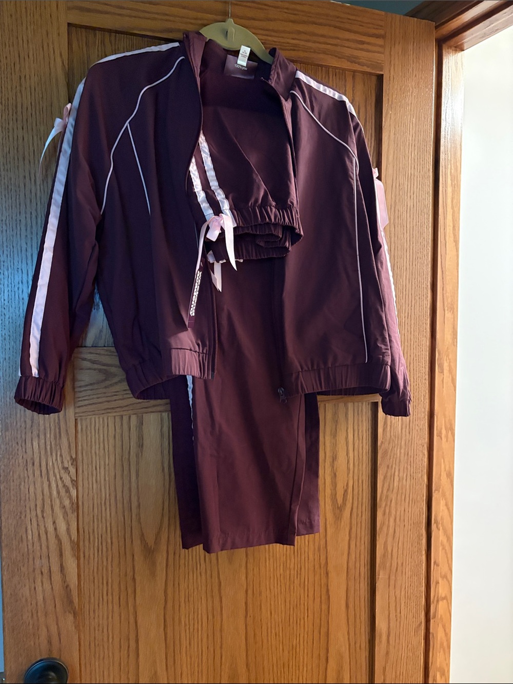 Girls Plum and Pink Track Jacket & Pants Matching Set